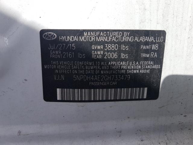 Photo 9 VIN: 5NPDH4AE2GH733479 - HYUNDAI ELANTRA SE 