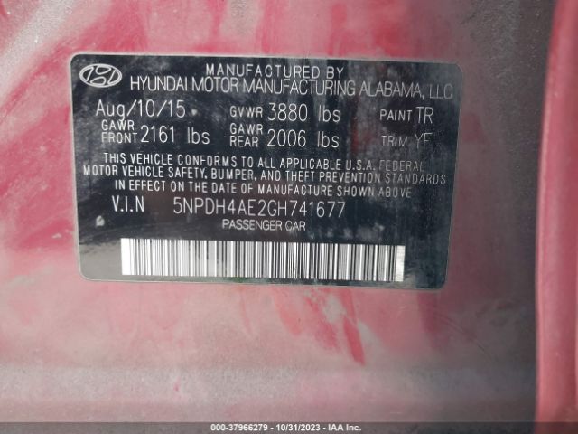 Photo 8 VIN: 5NPDH4AE2GH741677 - HYUNDAI ELANTRA 