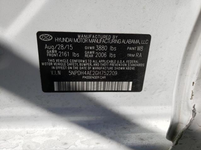 Photo 9 VIN: 5NPDH4AE2GH752209 - HYUNDAI ELANTRA SE 