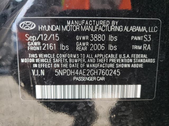 Photo 9 VIN: 5NPDH4AE2GH760245 - HYUNDAI ELANTRA SE 