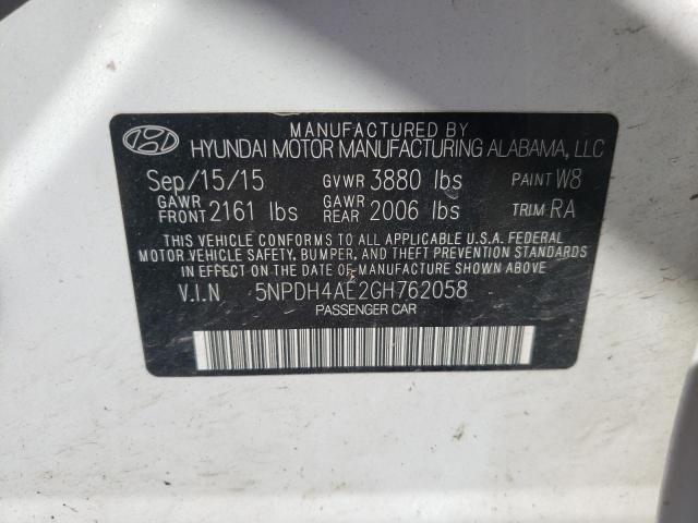 Photo 9 VIN: 5NPDH4AE2GH762058 - HYUNDAI ELANTRA SE 