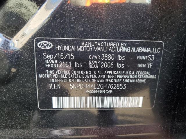 Photo 11 VIN: 5NPDH4AE2GH762853 - HYUNDAI ELANTRA SE 