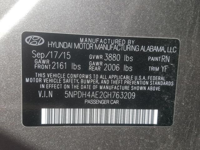 Photo 9 VIN: 5NPDH4AE2GH763209 - HYUNDAI ELANTRA 