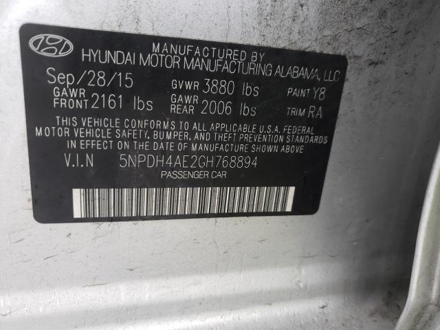 Photo 9 VIN: 5NPDH4AE2GH768894 - HYUNDAI ELANTRA SE 