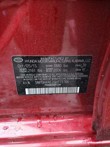 Photo 12 VIN: 5NPDH4AE2GH772766 - HYUNDAI ELANTRA 