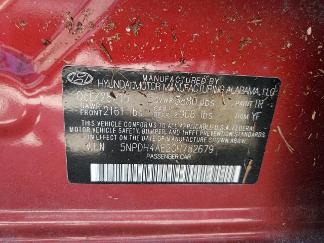 Photo 9 VIN: 5NPDH4AE2GH782679 - HYUNDAI ELANTRA SE 