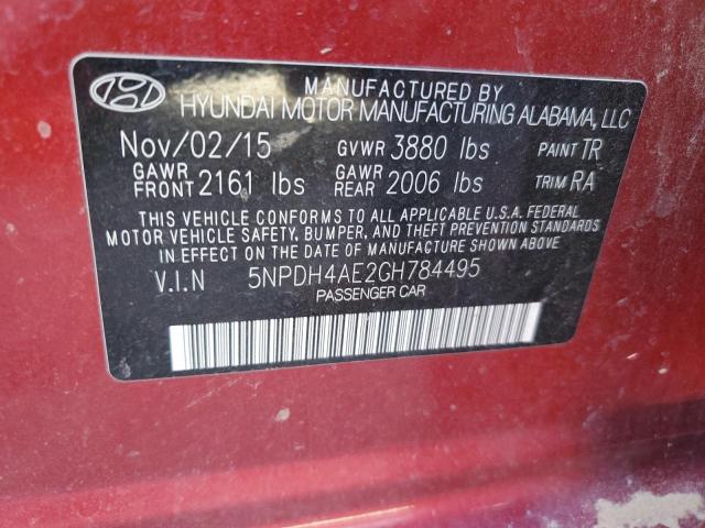 Photo 11 VIN: 5NPDH4AE2GH784495 - HYUNDAI ELANTRA SE 