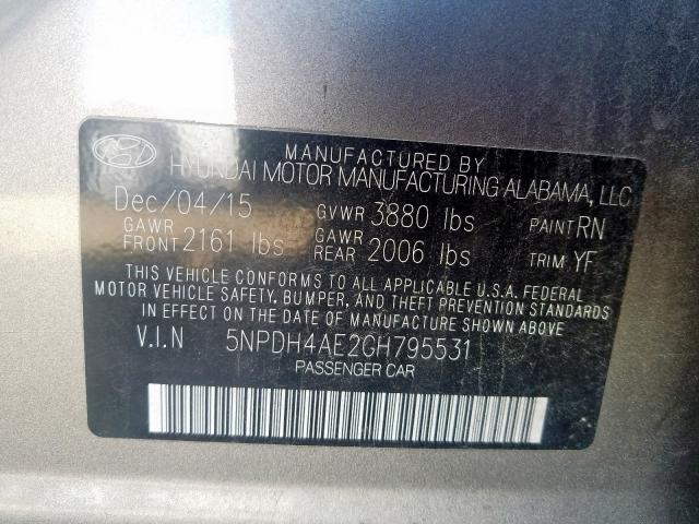 Photo 9 VIN: 5NPDH4AE2GH795531 - HYUNDAI ELANTRA SE 