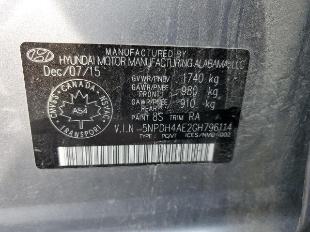 Photo 12 VIN: 5NPDH4AE2GH796114 - HYUNDAI ELANTRA SE 