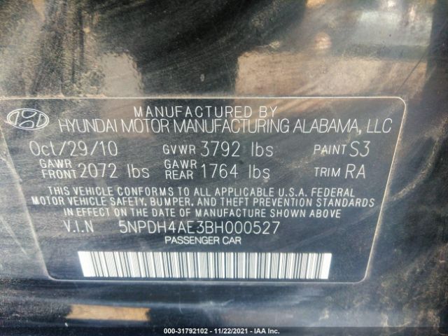 Photo 8 VIN: 5NPDH4AE3BH000527 - HYUNDAI ELANTRA 