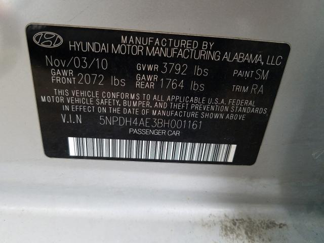 Photo 9 VIN: 5NPDH4AE3BH001161 - HYUNDAI ELANTRA GL 