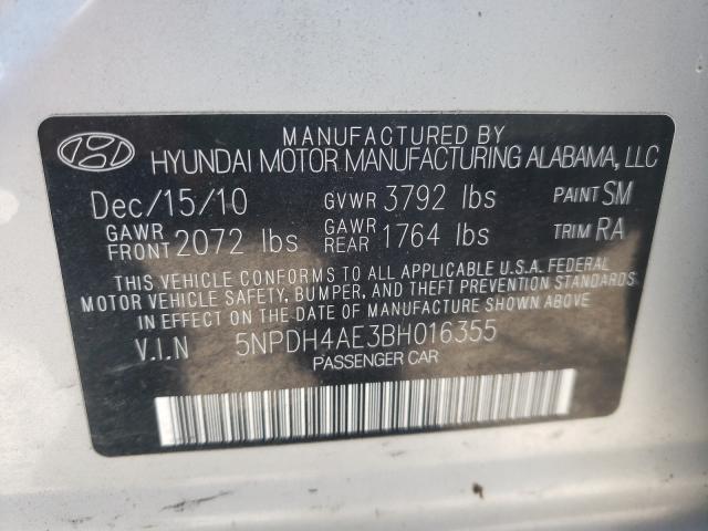 Photo 9 VIN: 5NPDH4AE3BH016355 - HYUNDAI ELANTRA GL 