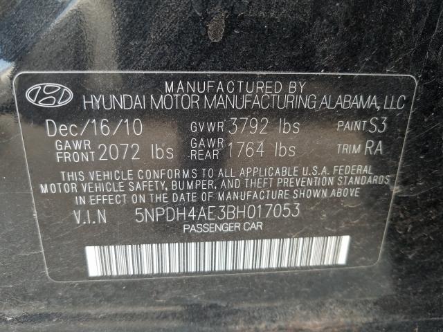 Photo 9 VIN: 5NPDH4AE3BH017053 - HYUNDAI ELANTRA GL 