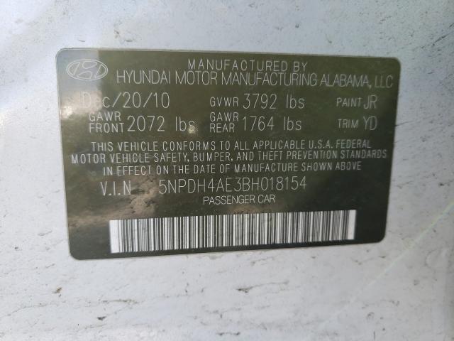 Photo 9 VIN: 5NPDH4AE3BH018154 - HYUNDAI ELANTRA GL 