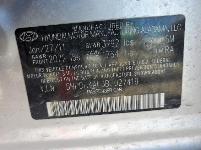 Photo 9 VIN: 5NPDH4AE3BH027419 - HYUNDAI ELANTRA GL 