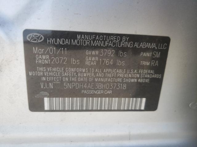 Photo 9 VIN: 5NPDH4AE3BH037318 - HYUNDAI ELANTRA GL 