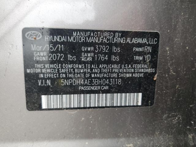 Photo 11 VIN: 5NPDH4AE3BH043118 - HYUNDAI ELANTRA GL 