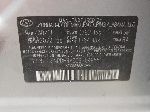 Photo 12 VIN: 5NPDH4AE3BH049551 - HYUNDAI ELANTRA 