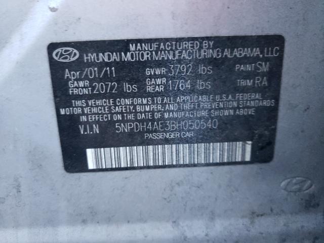 Photo 9 VIN: 5NPDH4AE3BH050540 - HYUNDAI ELANTRA GL 