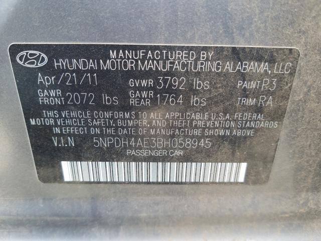 Photo 9 VIN: 5NPDH4AE3BH058945 - HYUNDAI ELANTRA GL 