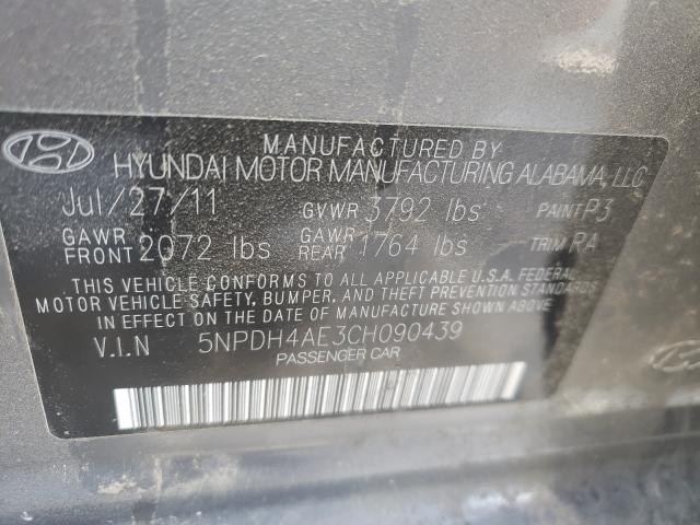 Photo 9 VIN: 5NPDH4AE3CH090439 - HYUNDAI ELANTRA GL 