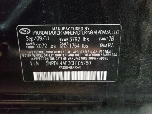 Photo 9 VIN: 5NPDH4AE3CH105280 - HYUNDAI ELANTRA GL 