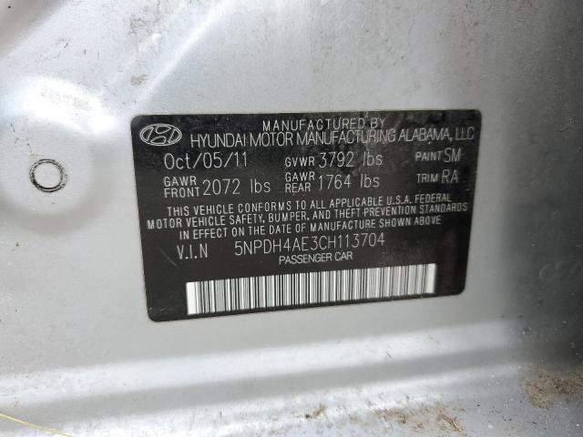 Photo 9 VIN: 5NPDH4AE3CH113704 - HYUNDAI ELANTRA GL 