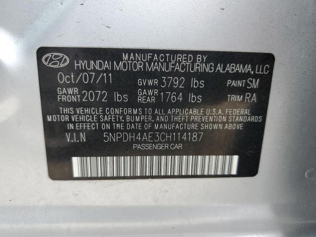 Photo 9 VIN: 5NPDH4AE3CH114187 - HYUNDAI ELANTRA GL 