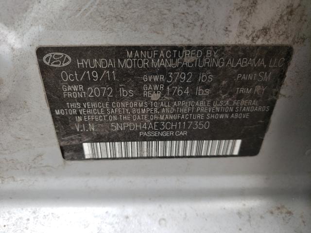 Photo 9 VIN: 5NPDH4AE3CH117350 - HYUNDAI ELANTRA GL 