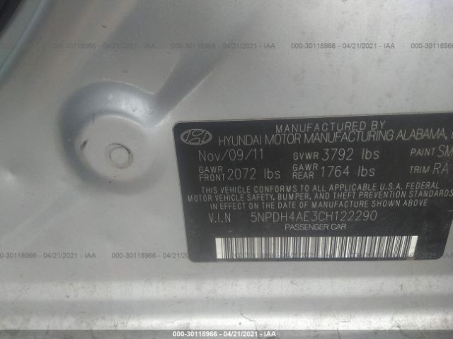 Photo 8 VIN: 5NPDH4AE3CH122290 - HYUNDAI ELANTRA 