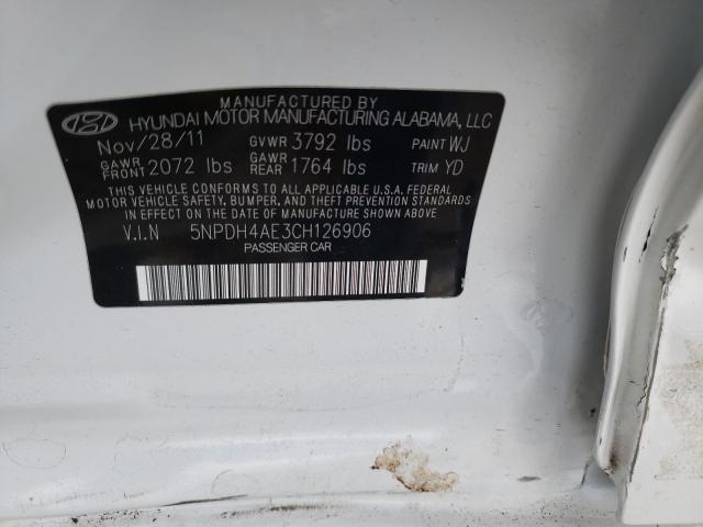 Photo 9 VIN: 5NPDH4AE3CH126906 - HYUNDAI ELANTRA GL 