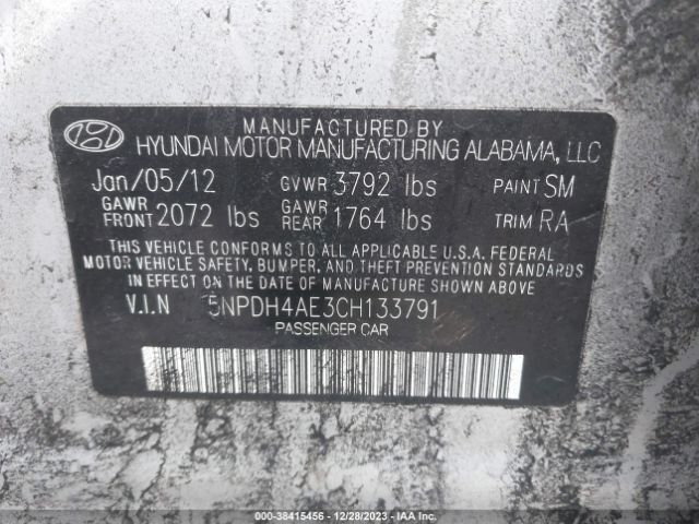 Photo 8 VIN: 5NPDH4AE3CH133791 - HYUNDAI ELANTRA 