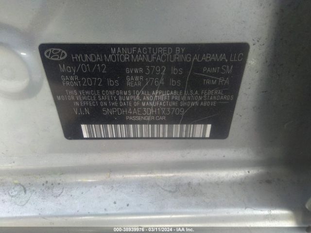 Photo 8 VIN: 5NPDH4AE3DH173709 - HYUNDAI ELANTRA 