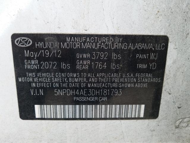 Photo 9 VIN: 5NPDH4AE3DH181793 - HYUNDAI ELANTRA 