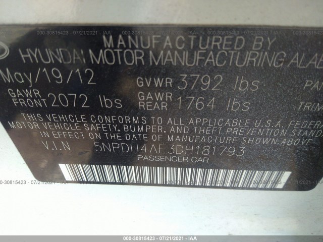 Photo 8 VIN: 5NPDH4AE3DH181793 - HYUNDAI ELANTRA 