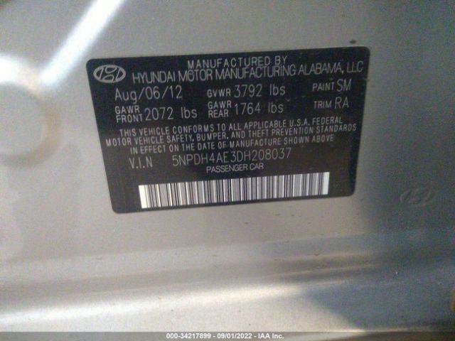 Photo 8 VIN: 5NPDH4AE3DH208037 - HYUNDAI ELANTRA 