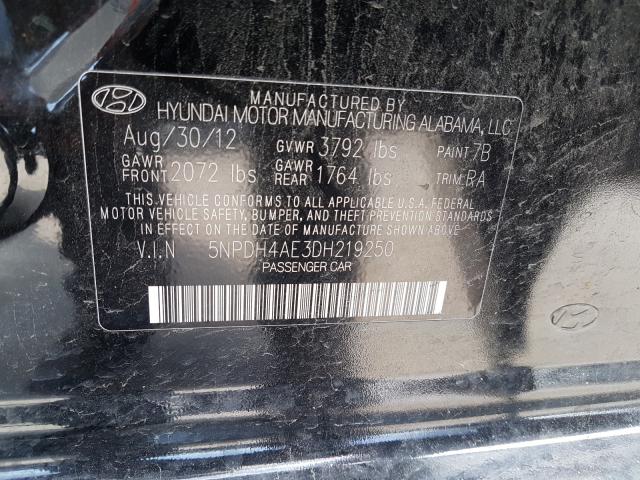 Photo 9 VIN: 5NPDH4AE3DH219250 - HYUNDAI ELANTRA GL 