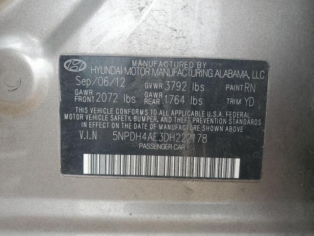 Photo 11 VIN: 5NPDH4AE3DH222178 - HYUNDAI ELANTRA 