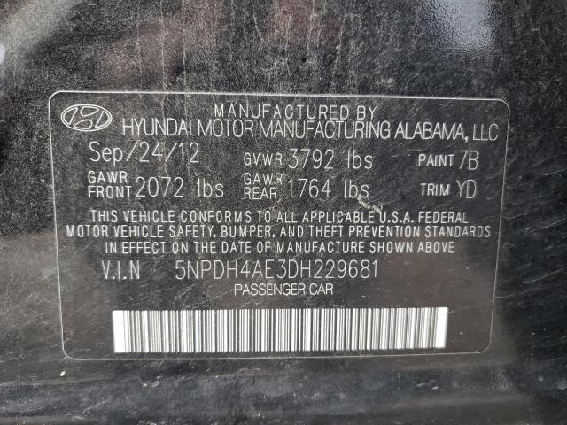 Photo 12 VIN: 5NPDH4AE3DH229681 - HYUNDAI ELANTRA GL 