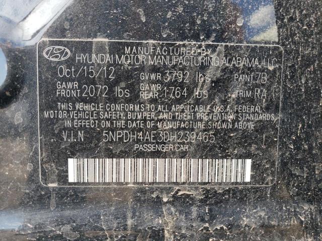 Photo 11 VIN: 5NPDH4AE3DH239465 - HYUNDAI ELANTRA GL 