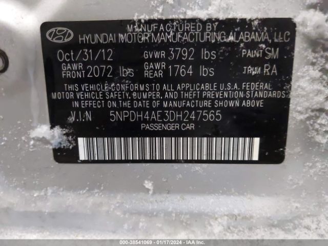 Photo 8 VIN: 5NPDH4AE3DH247565 - HYUNDAI ELANTRA 