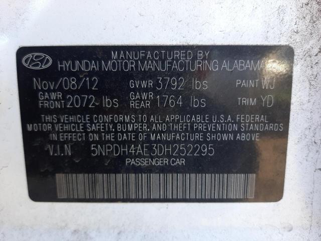 Photo 11 VIN: 5NPDH4AE3DH252295 - HYUNDAI ELANTRA GL 