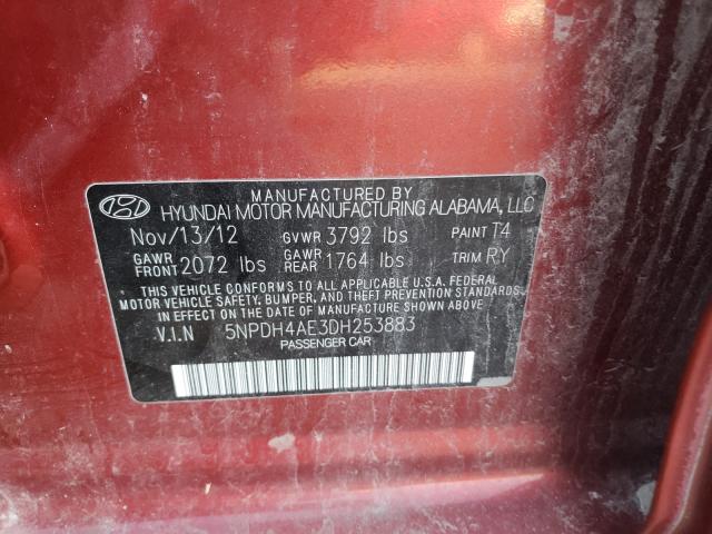 Photo 9 VIN: 5NPDH4AE3DH253883 - HYUNDAI ELANTRA GL 