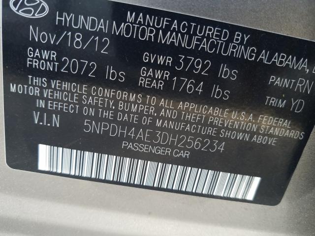 Photo 9 VIN: 5NPDH4AE3DH256234 - HYUNDAI ELANTRA GL 