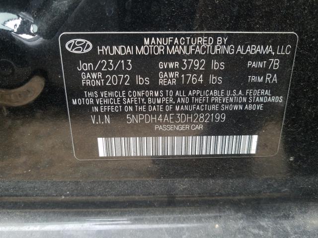 Photo 9 VIN: 5NPDH4AE3DH282199 - HYUNDAI ELANTRA GL 