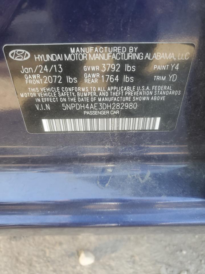 Photo 12 VIN: 5NPDH4AE3DH282980 - HYUNDAI ELANTRA 