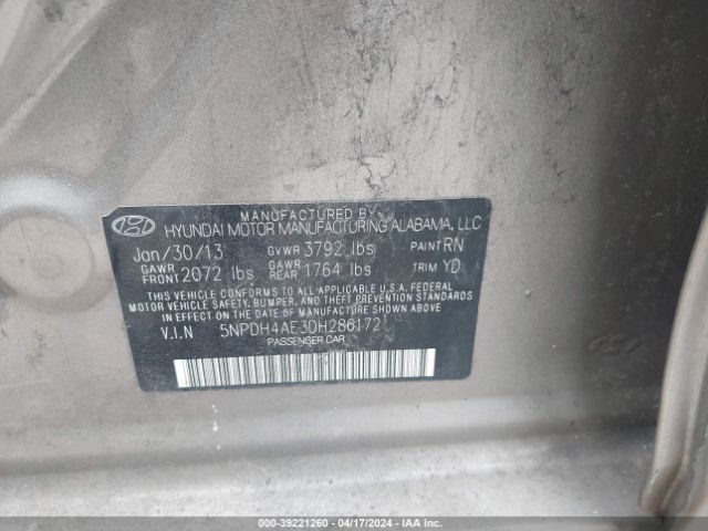 Photo 8 VIN: 5NPDH4AE3DH286172 - HYUNDAI ELANTRA 