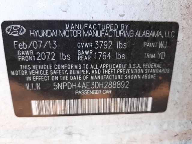 Photo 9 VIN: 5NPDH4AE3DH288892 - HYUNDAI ELANTRA 