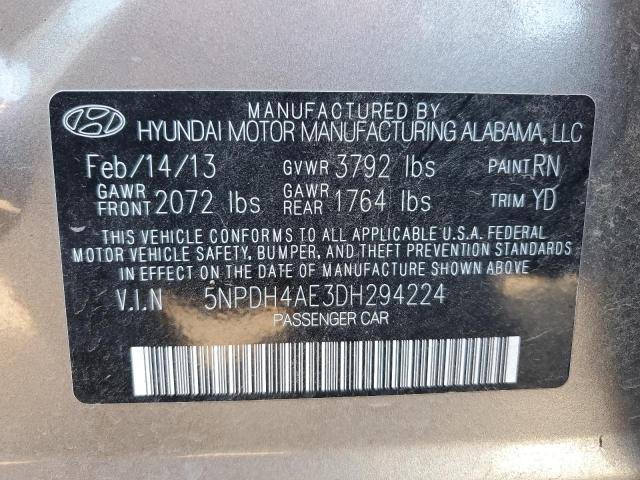 Photo 12 VIN: 5NPDH4AE3DH294224 - HYUNDAI ELANTRA 