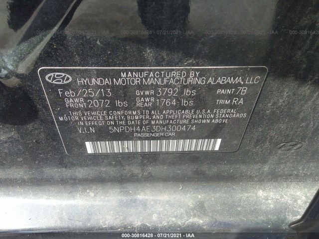 Photo 8 VIN: 5NPDH4AE3DH300474 - HYUNDAI ELANTRA 